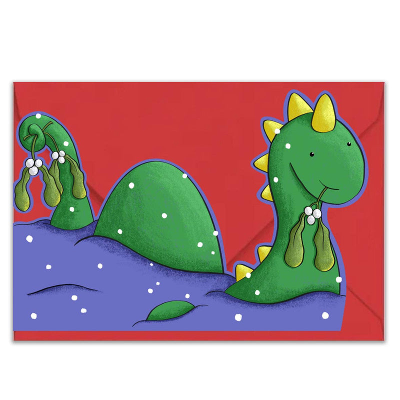 Nessie die cut Christmas card
