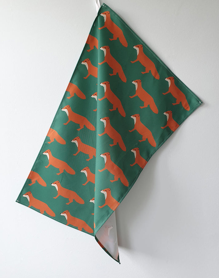 Fox tea towel
