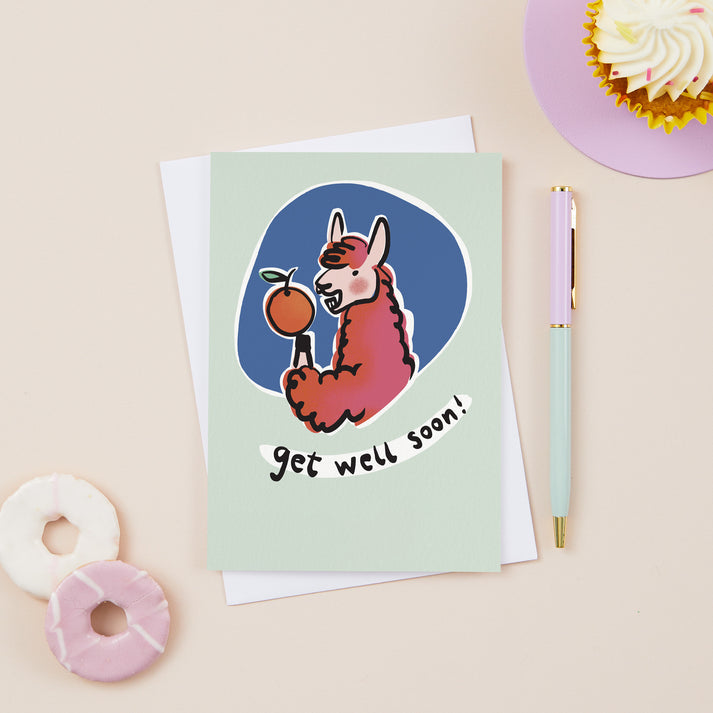 Llama get well soon card