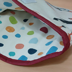 Tea cosy - Puffins fabric (large size with wine binding and Insul Bright® Insulated Wadding)