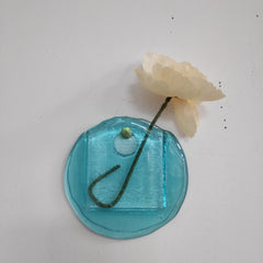 Fused glass flower pocket vase - for fresh or dried
