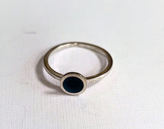 Sterling silver & enamel stacking rings - different colours available