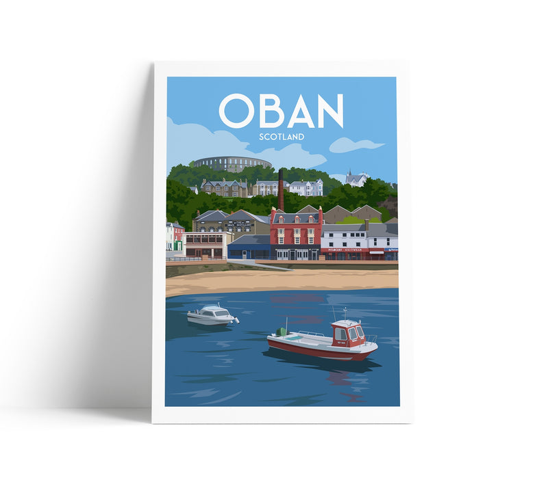 Oban A4 travel poster print