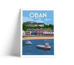 Oban A4 travel poster print