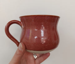 Hand thrown brick red glaze mug