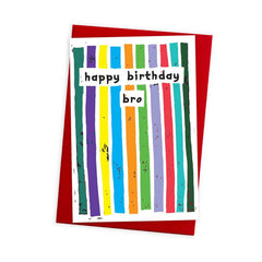 Happy birthday Bro stripes card