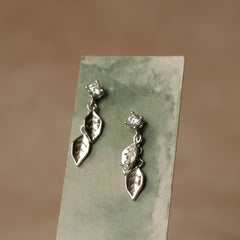 Sterling Silver Leaf Dangle Earrings
