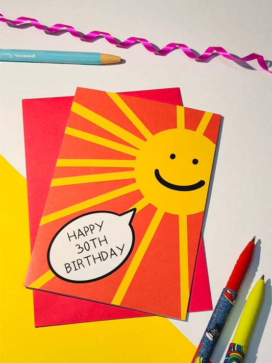 Happy 30th Birthday sun card