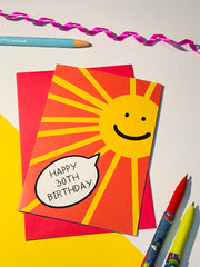 Happy 30th Birthday sun card