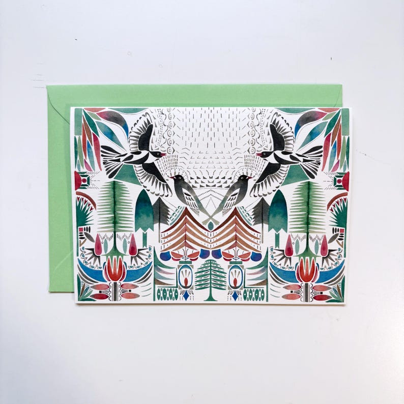 Illustrated card - Blackbirds Greenwood