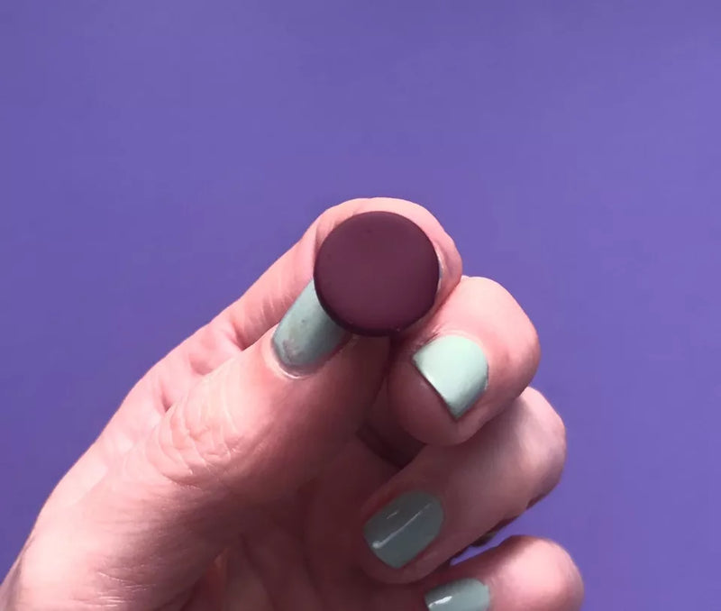 Circle polymer clay studs - burgundy