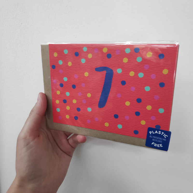 7 spotty card (red)