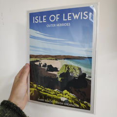 Isle of Lewis Garry Beach A4 travel poster print