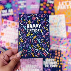 Happy birthday squiggles card