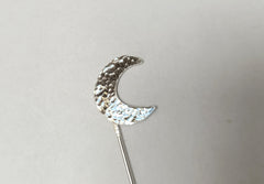 Sterling Silver crescent moon pin brooch