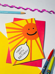 Happy 60th Birthday sun card