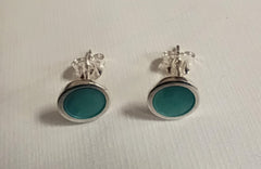 Sterling silver & enamel colourful studs - turquoise