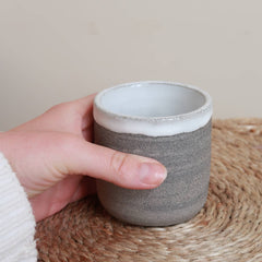 Grey stoneware espresso tumbler