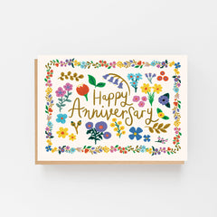 Happy anniversary - Romanian floral pattern card