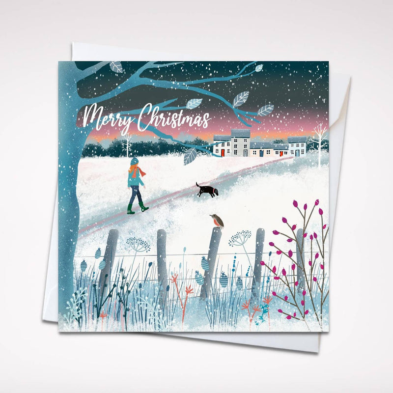 Merry Christmas Snowy Walk card