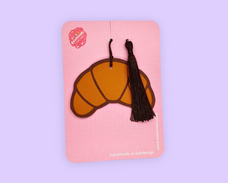 Croissant faux leather bookmark