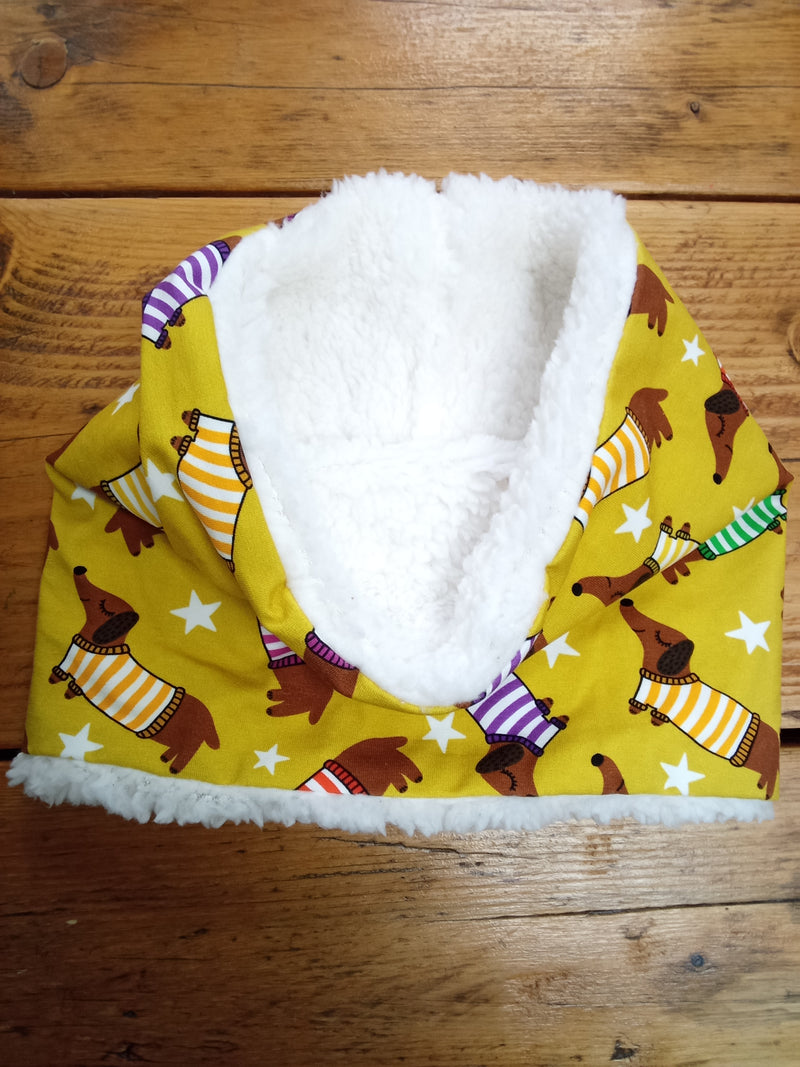 Kid's neck warmer/snood (4-11 years) - dachshund design