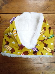 Kid's neck warmer/snood (4-11 years) - dachshund design
