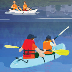 Loch Lomond kayaking A4 travel poster print