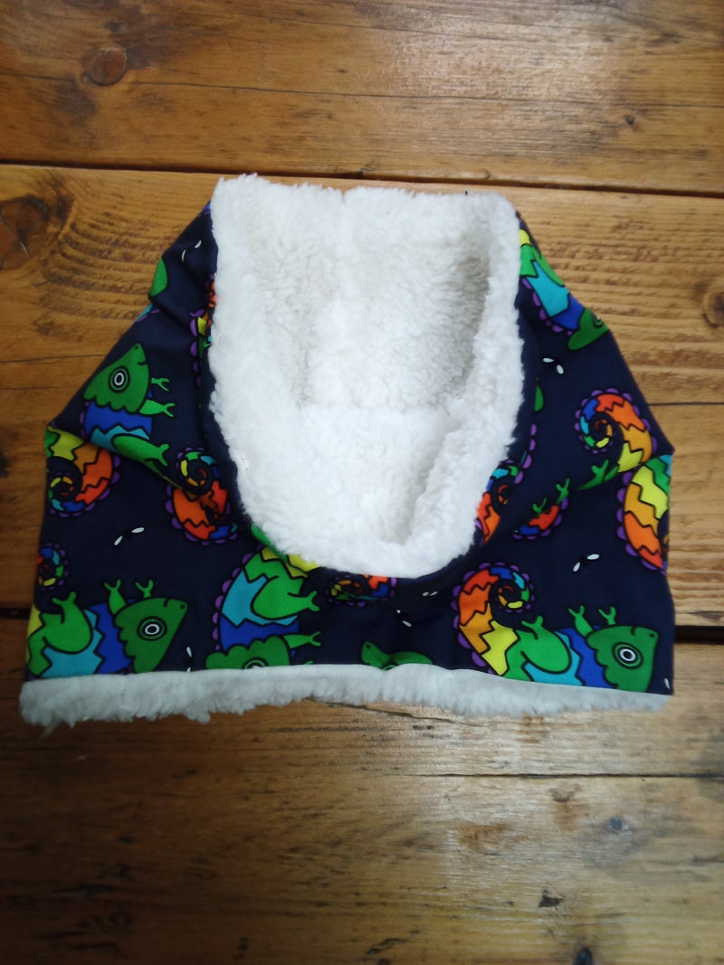 Kid's neck warmer/snood (4-11 years) - chameleon design