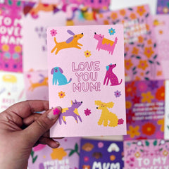 Love you mum with dogs card