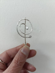 Sterling Silver 'spiral roots' pin brooch