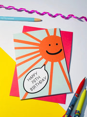 Happy 70th Birthday sun card