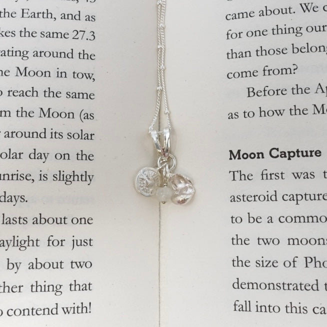 Moondrop Sterling Silver & Rainbow Moonstone Necklace