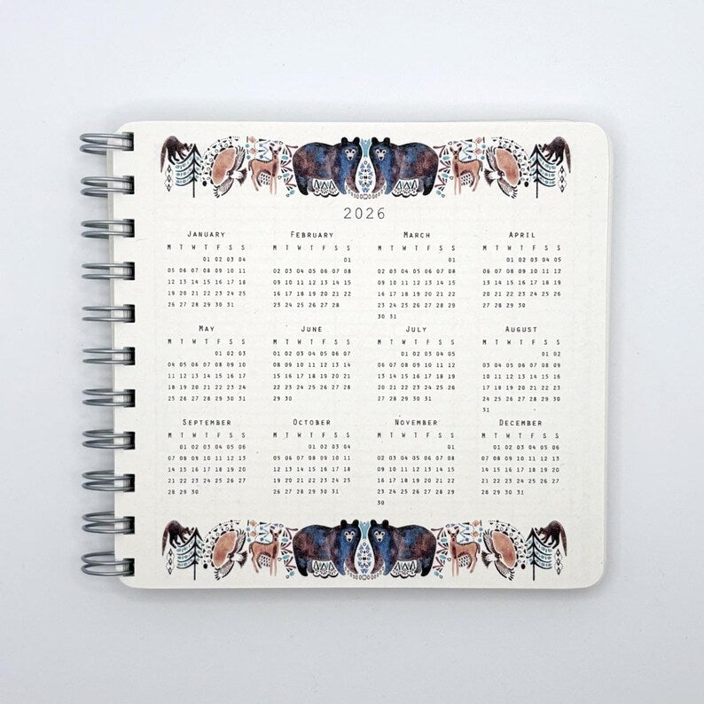 2026 Illustrated Diary - Bears and Forest Creatures