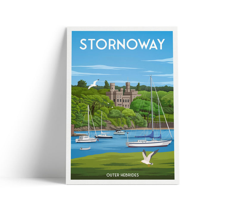 Stornoway A4 travel poster print