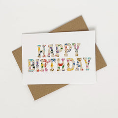 Happy Birthday - Romanian Floral Pattern card
