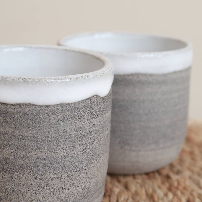 Grey stoneware espresso tumbler