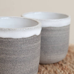 Grey stoneware espresso tumbler