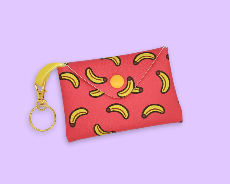 Mini faux leather pouch - bananas