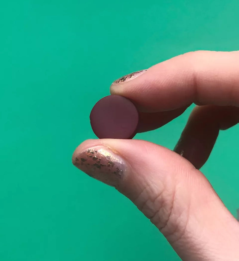 Circle polymer clay studs - burgundy