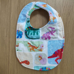 Traditional style bib - dinosaur print