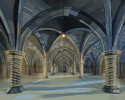 The Cloisters by Night, University of Glasgow A4 print