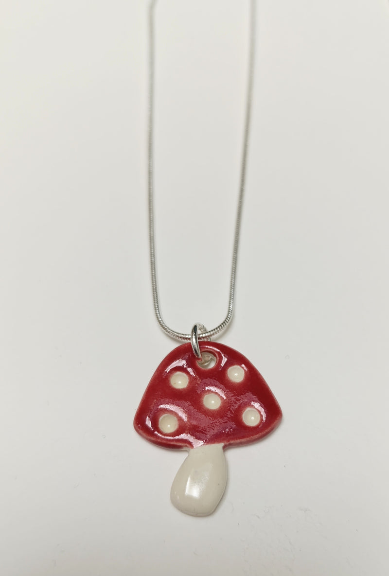 Ceramic toadstool pendant