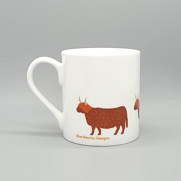 Highland Cow bone china mug