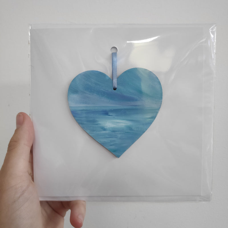 Hand painted heart keepsake card