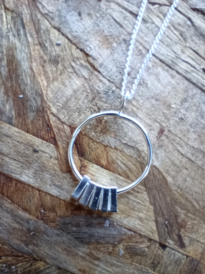 Sterling Silver 'motion' hoop necklace