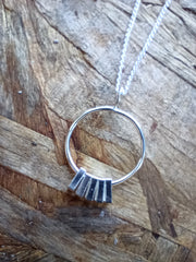 Sterling Silver 'motion' hoop necklace