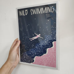 Wild Swimming A4 travel poster print