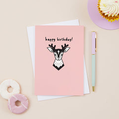 Happy birthday fairytale deer card