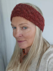 Hand knitted burnt orange earwarmer/headband
